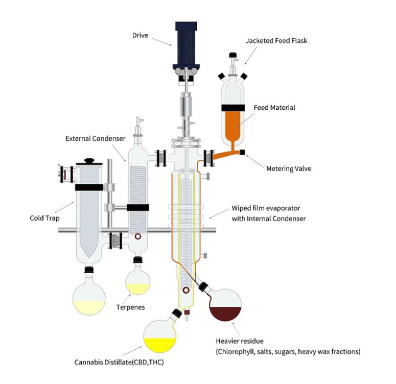 ertraction CBD by using molecular distillation